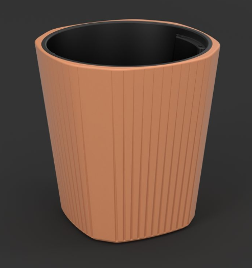 Květináč LAMELA MUZA nízký terrakota